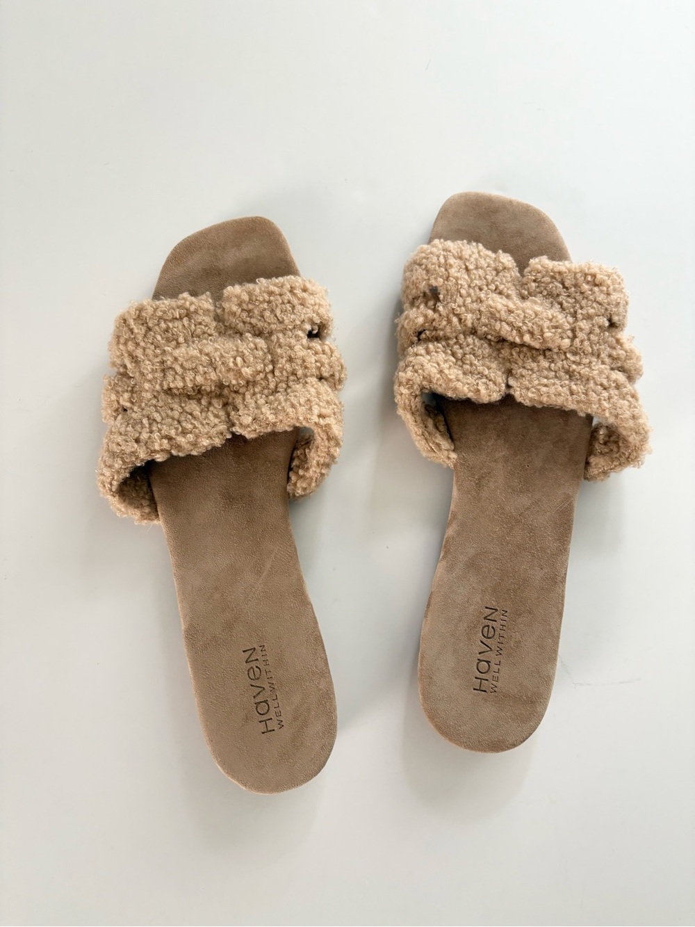 Haven Well Within Teddy Crossband Slide Sandals